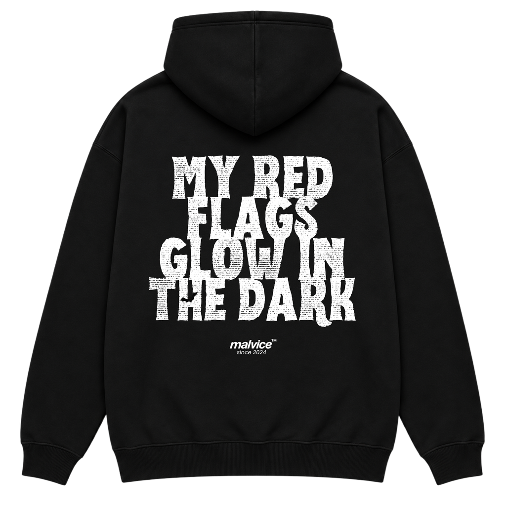 MY RED FLAGS GLOW IN THE DARK Oversized Hoodie