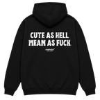 CUTE AS HELL. MEAN AS FUCK Oversized Hoodie