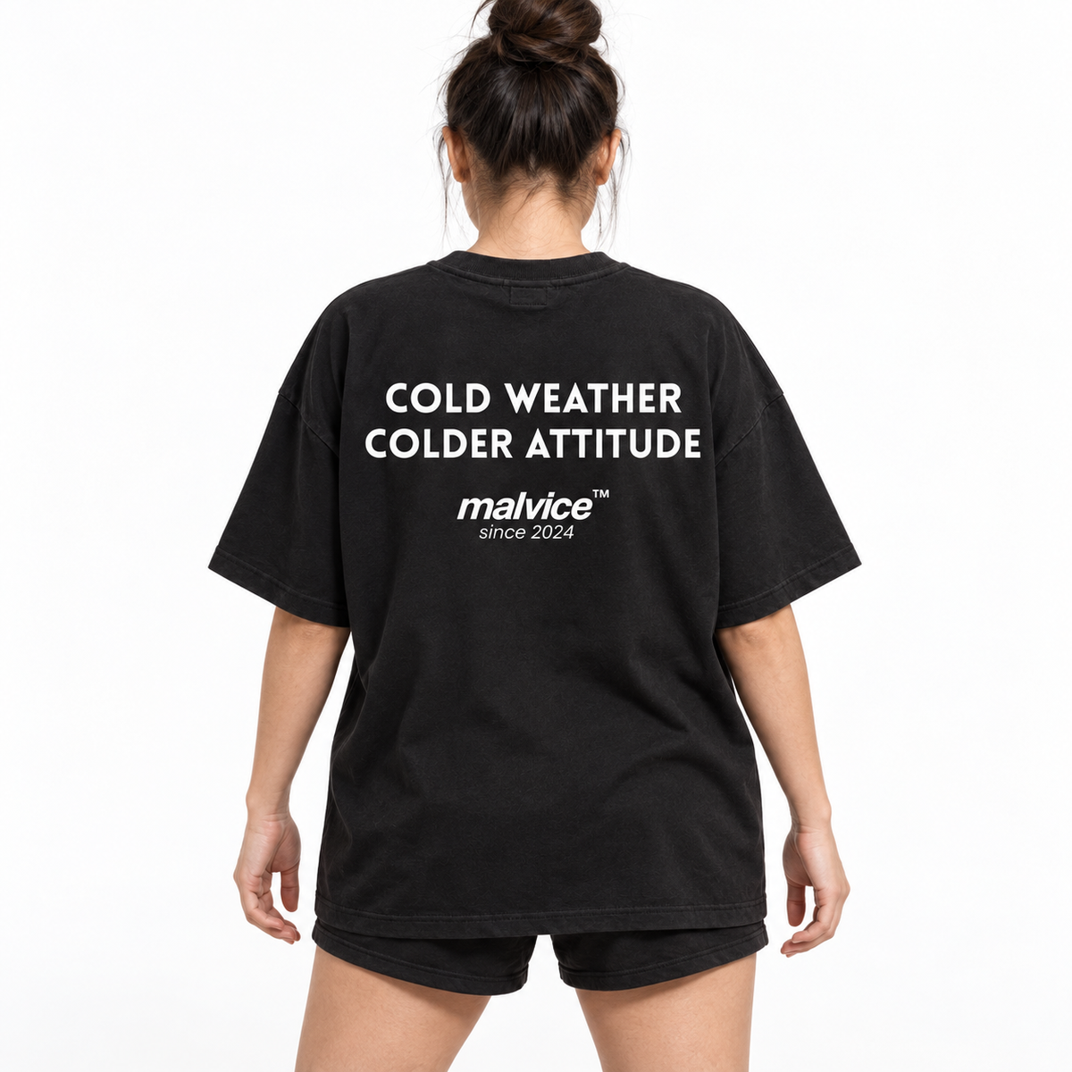 COLD WEATHER COLDER ATTITUDE Oversized T-Shirt