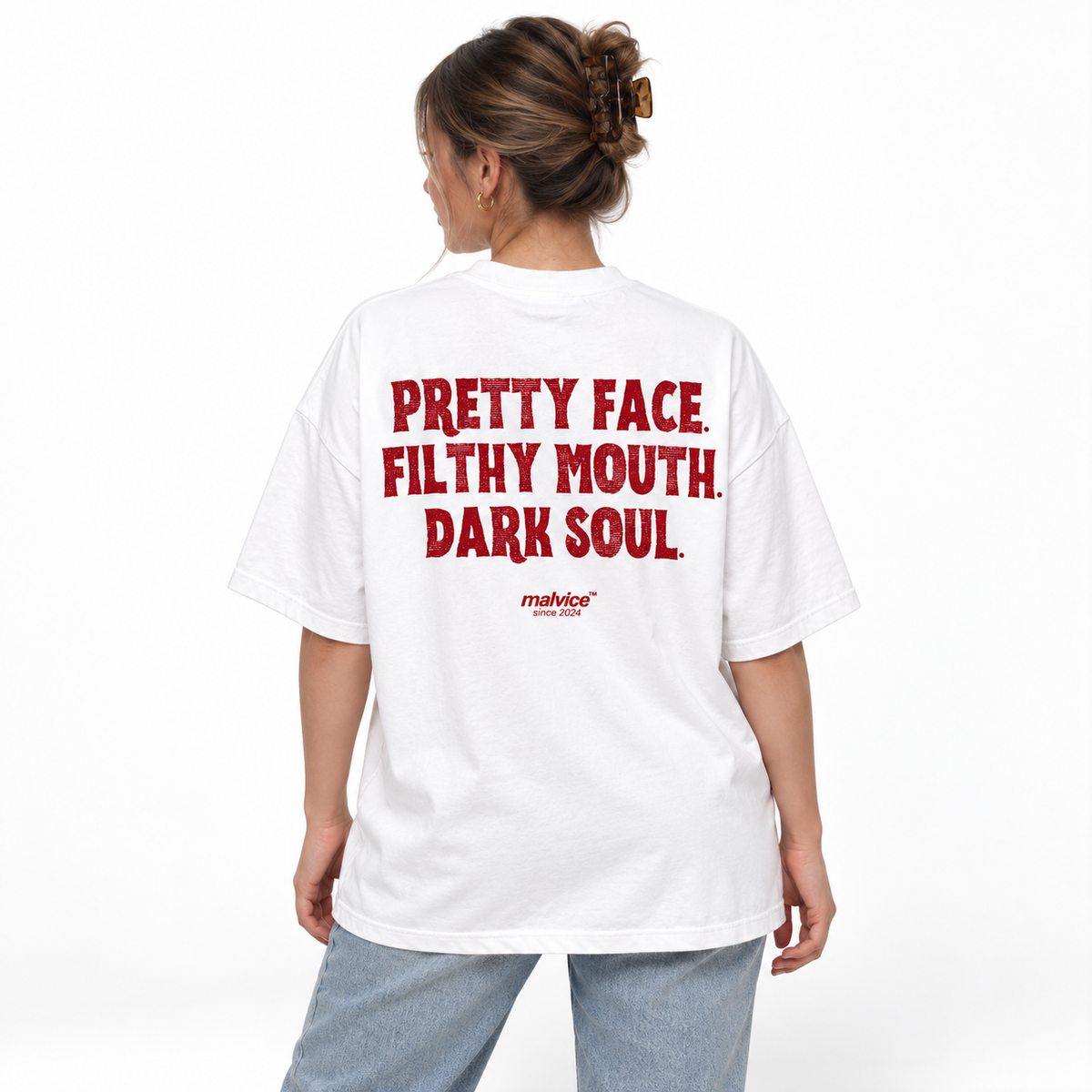 PRETTY FACE. FILTHY MOUTH. DARK SOUL Oversized T-Shirt