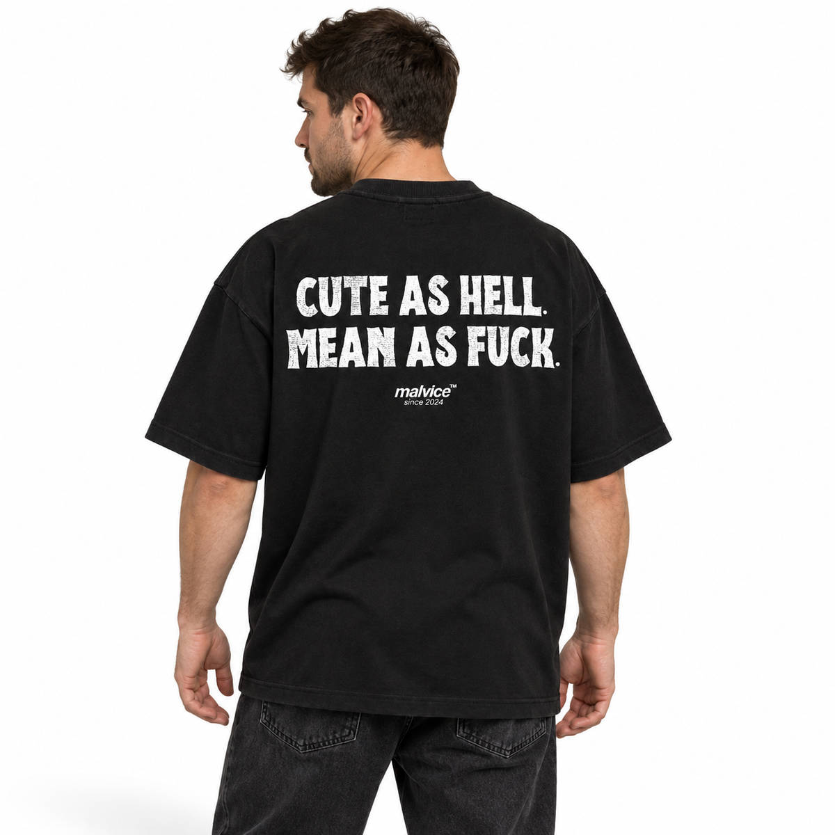 CUTE AS HELL. MEAN AS FUCK Oversized T-Shirt