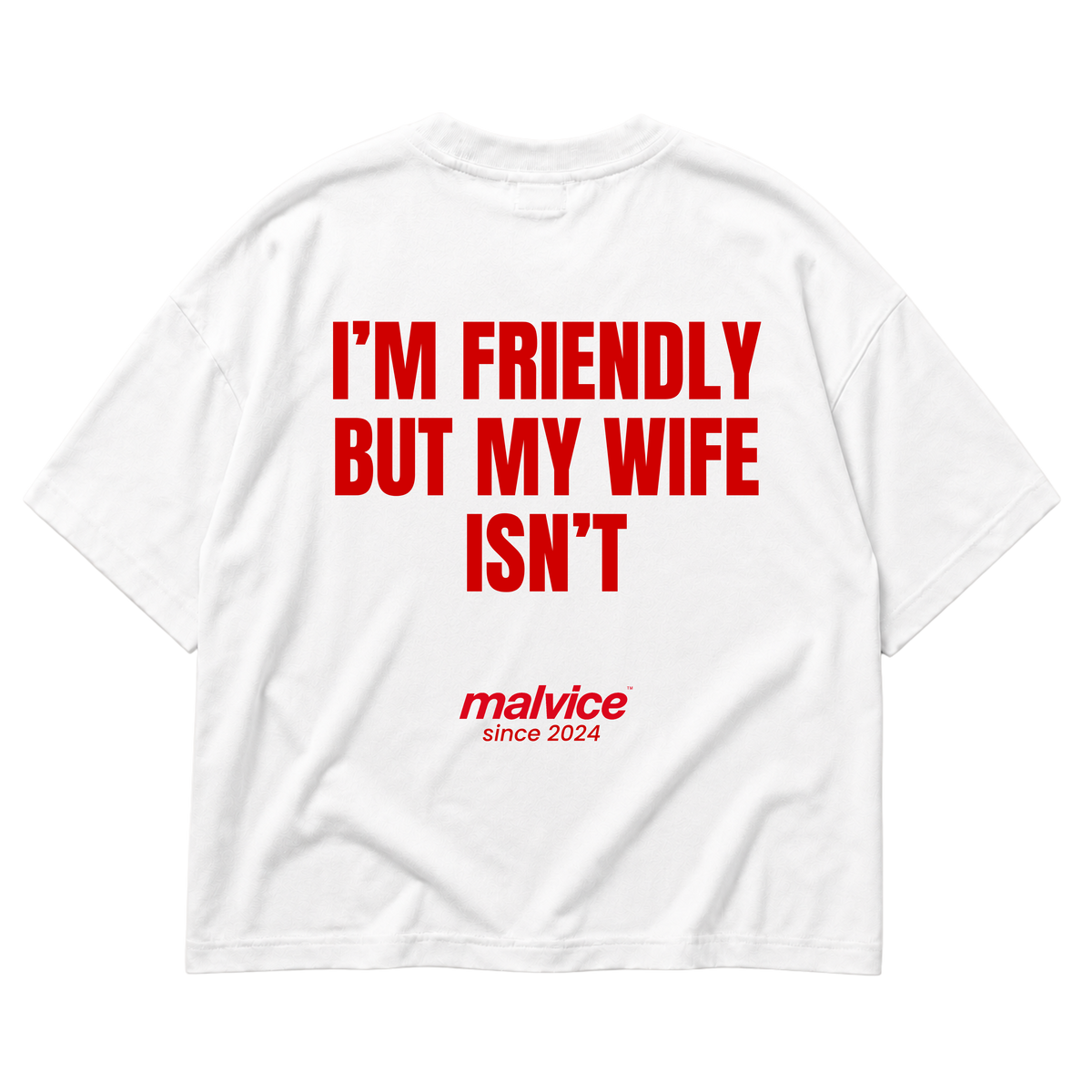 MALVICE I'm Friendly But My Wife Isn't oversized T-shirt