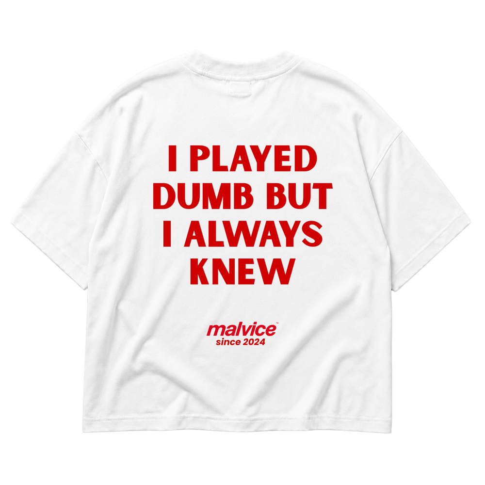 MALVICE I Played Dumb But I Always Knew oversized T-shirt