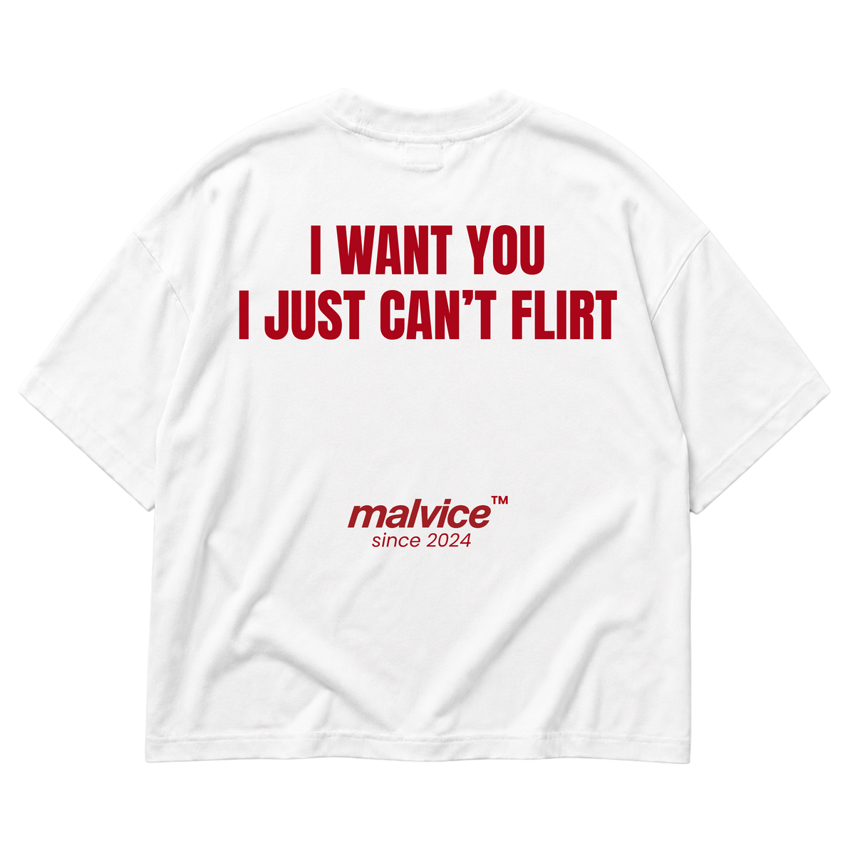 MALVICE I Want You I Just Can't Flirt oversized T-shirt