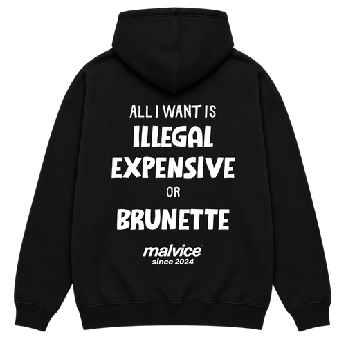 ALL I WANT IS ILLEGAL EXPENSIVE OR BRUNETTE Hoodie