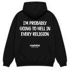MALVICE I'm Probably Going to Hell in Every Religion oversized hoodie
