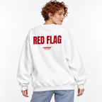 RED FLAG Oversized Sweatshirt white young adult model back view