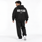 RED FLAG Oversized Hoodie black young adult model back view