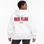 RED FLAG Oversized Hoodie white young adult model back view