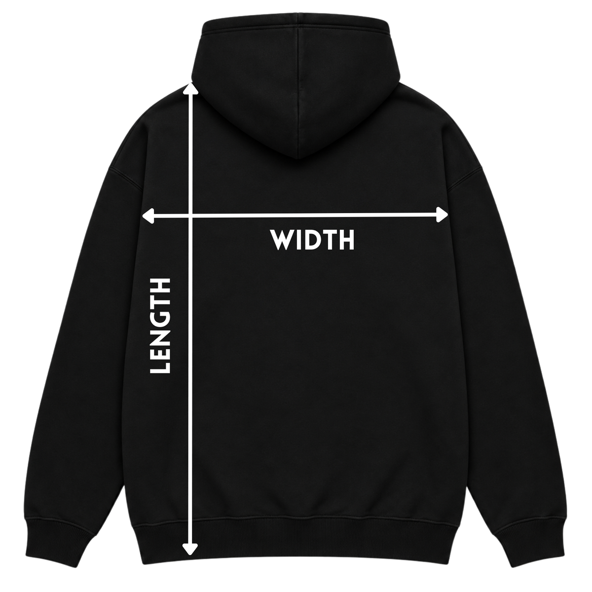 Hoodie length and width measurement guide