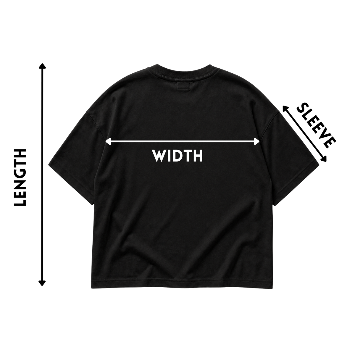 Oversized T-shirt width measurement guide