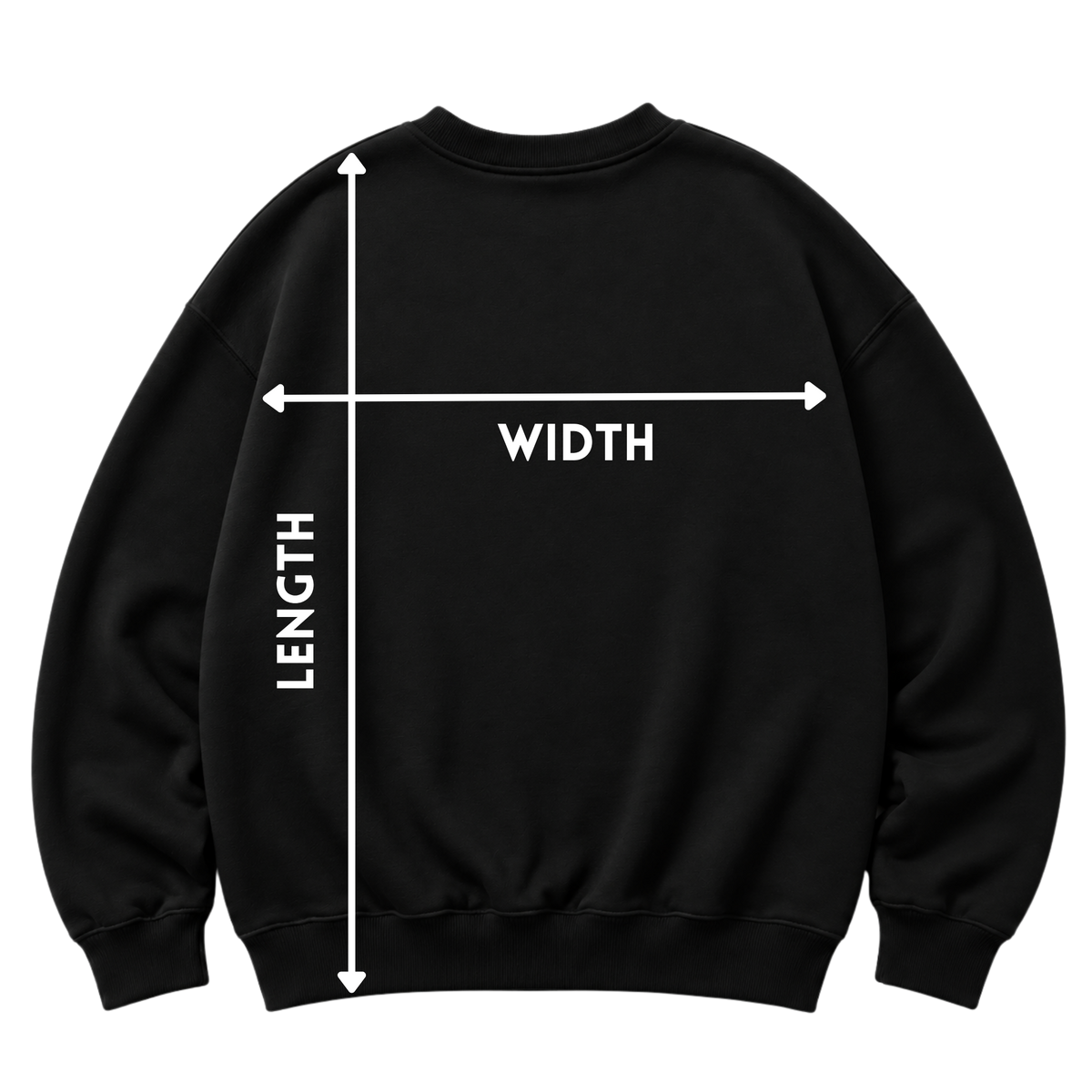 Sweatshirt length and width measurement guide